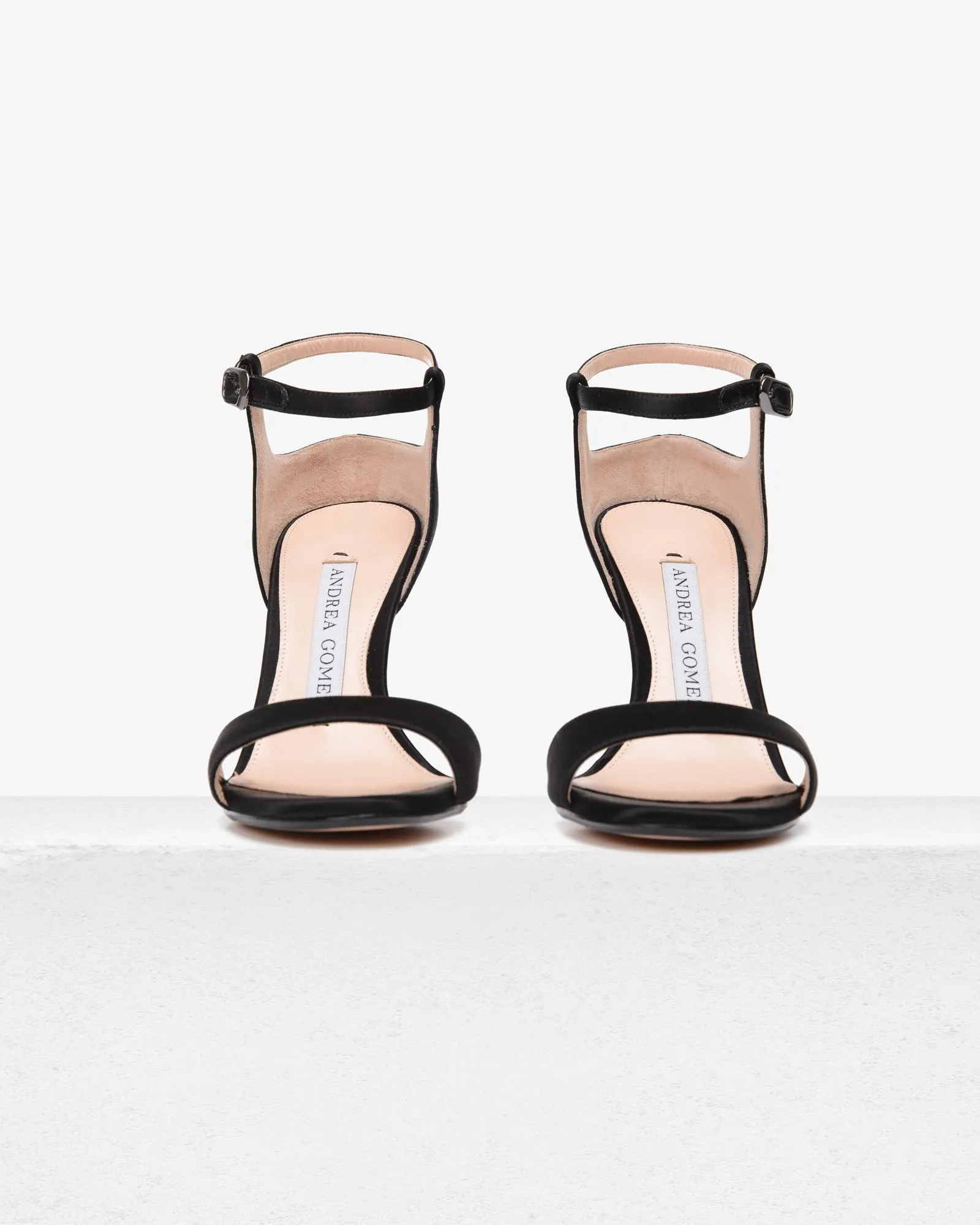 Farrah Black Satin Sandal