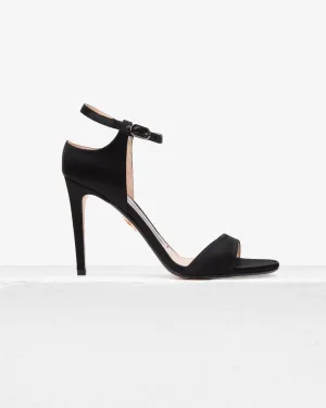 Farrah Black Satin Sandal