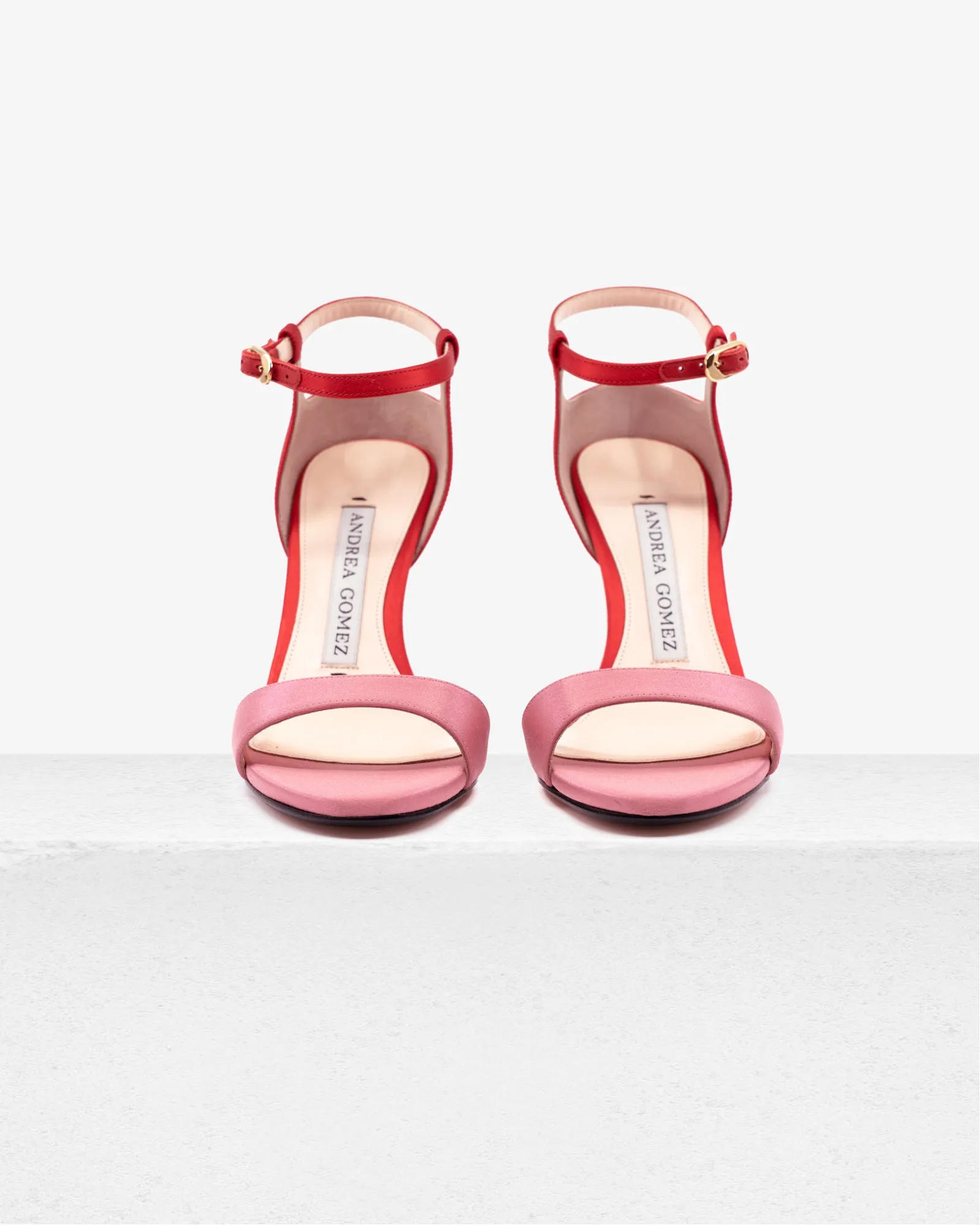 Farrah Pink and Red Satin Sandal