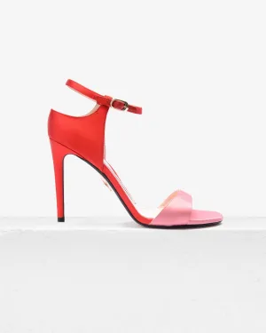 Farrah Pink and Red Satin Sandal