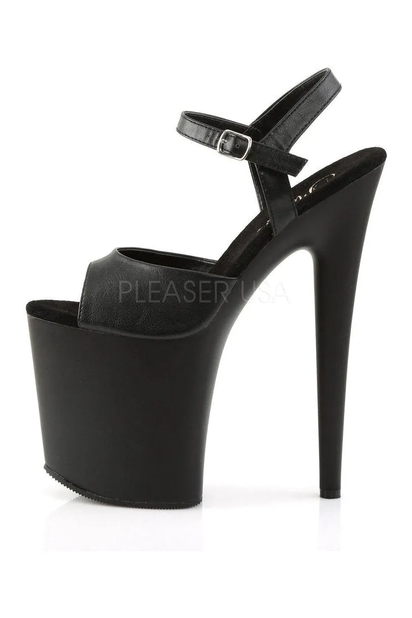 FLAMINGO-809 Platform Sandal  | Black Faux Leather