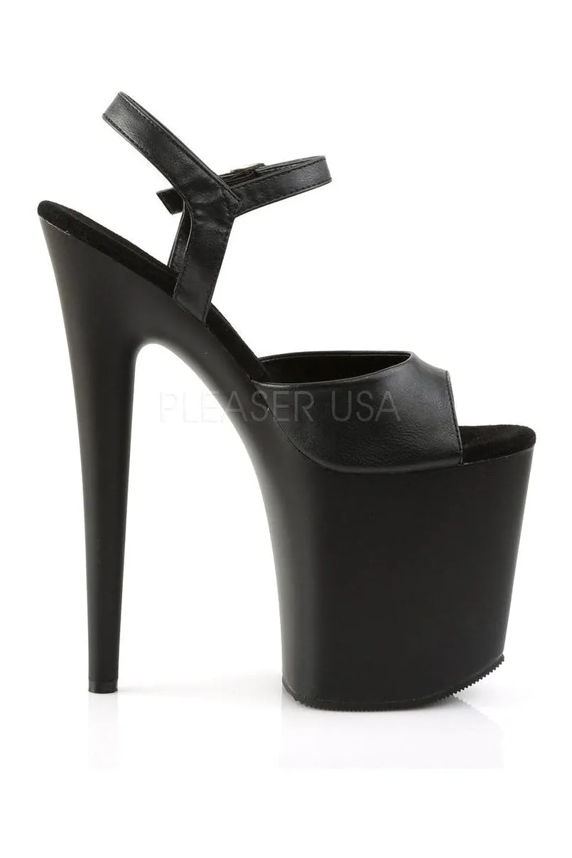 FLAMINGO-809 Platform Sandal  | Black Faux Leather