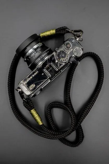 Flat Black Acrylic Camera Strap SE