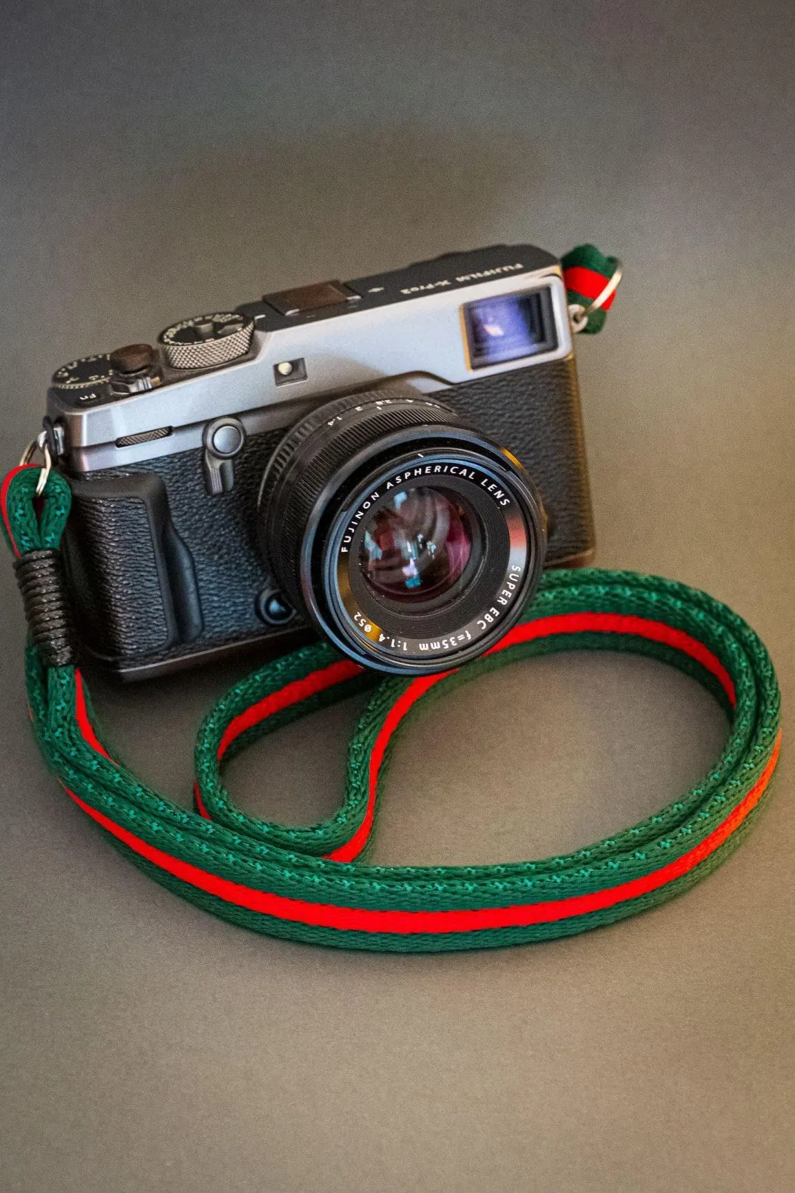 Flat Green/Red Acrylic Camera Strap
