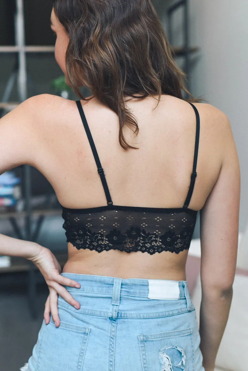 Floral Lace Strappy Front Bralette