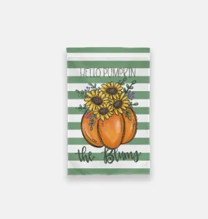 Floral Pumpkin Personalized Garden Flag