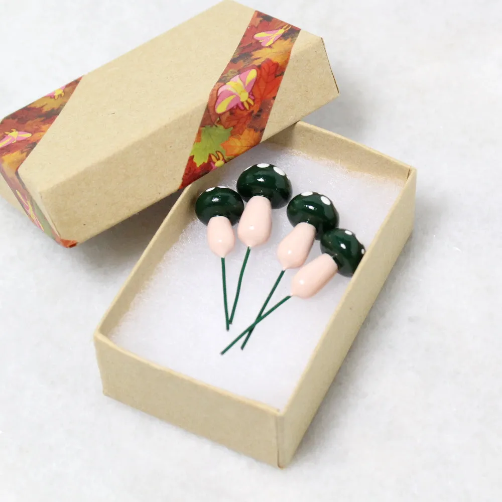 Forest Green Toadstools (Set of 4)