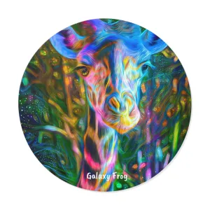 Galaxy Frog Giraffe Round Vinyl Stickers