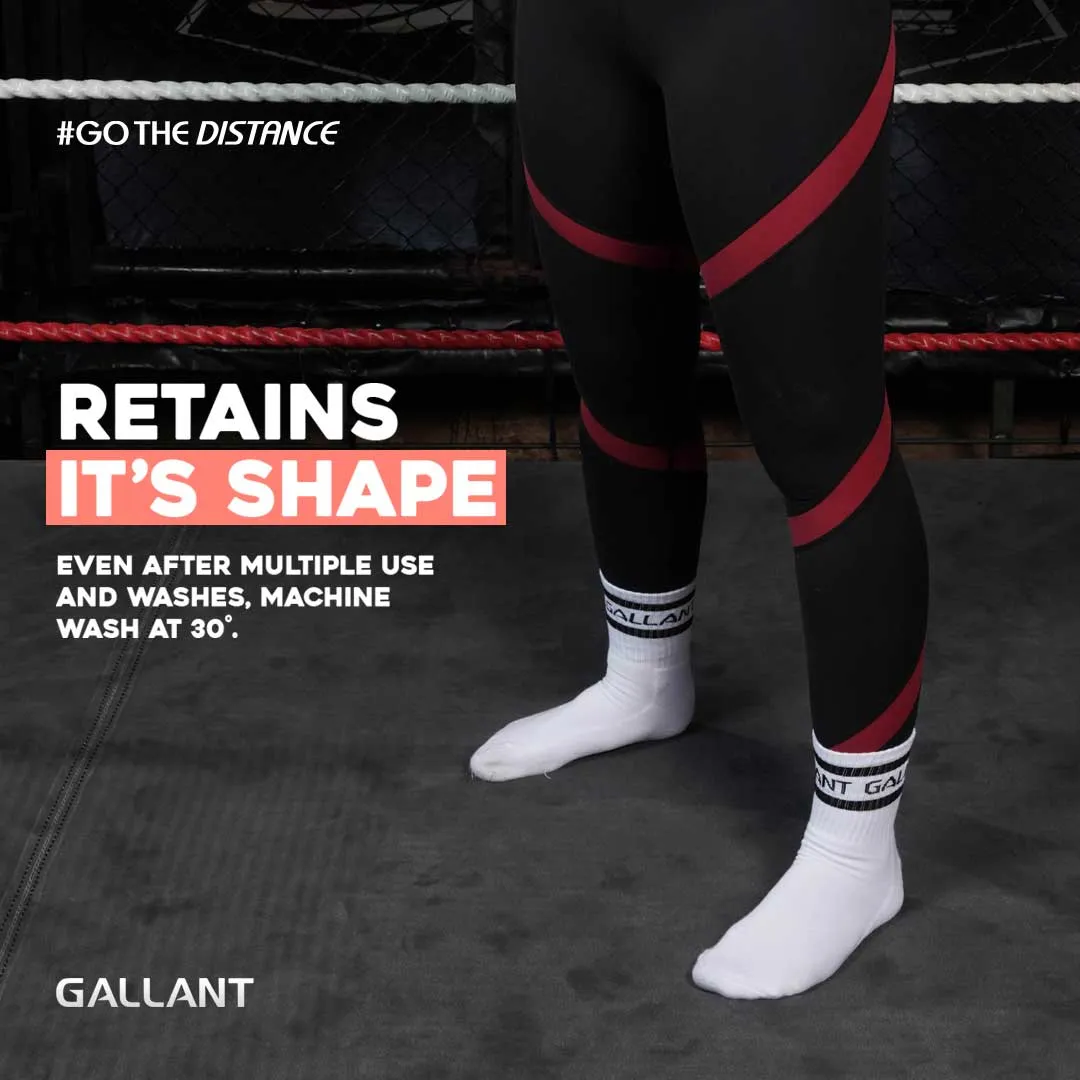 Gallant Sports Socks - 3 Pack White - Crew Socks