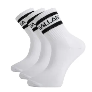 Gallant Sports Socks - 3 Pack White - Crew Socks