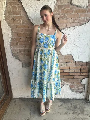 Garden Party Midi Dress: White Mix