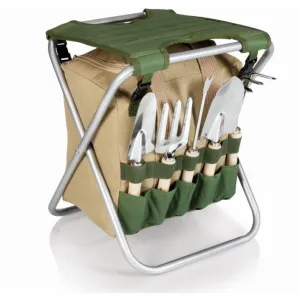 Gardener Folding Seat with Tools - Olive Green