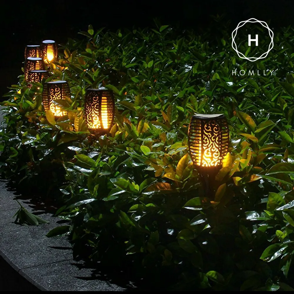 Gardi Hollow Solar LED Dancing Flame Standing Torch Light