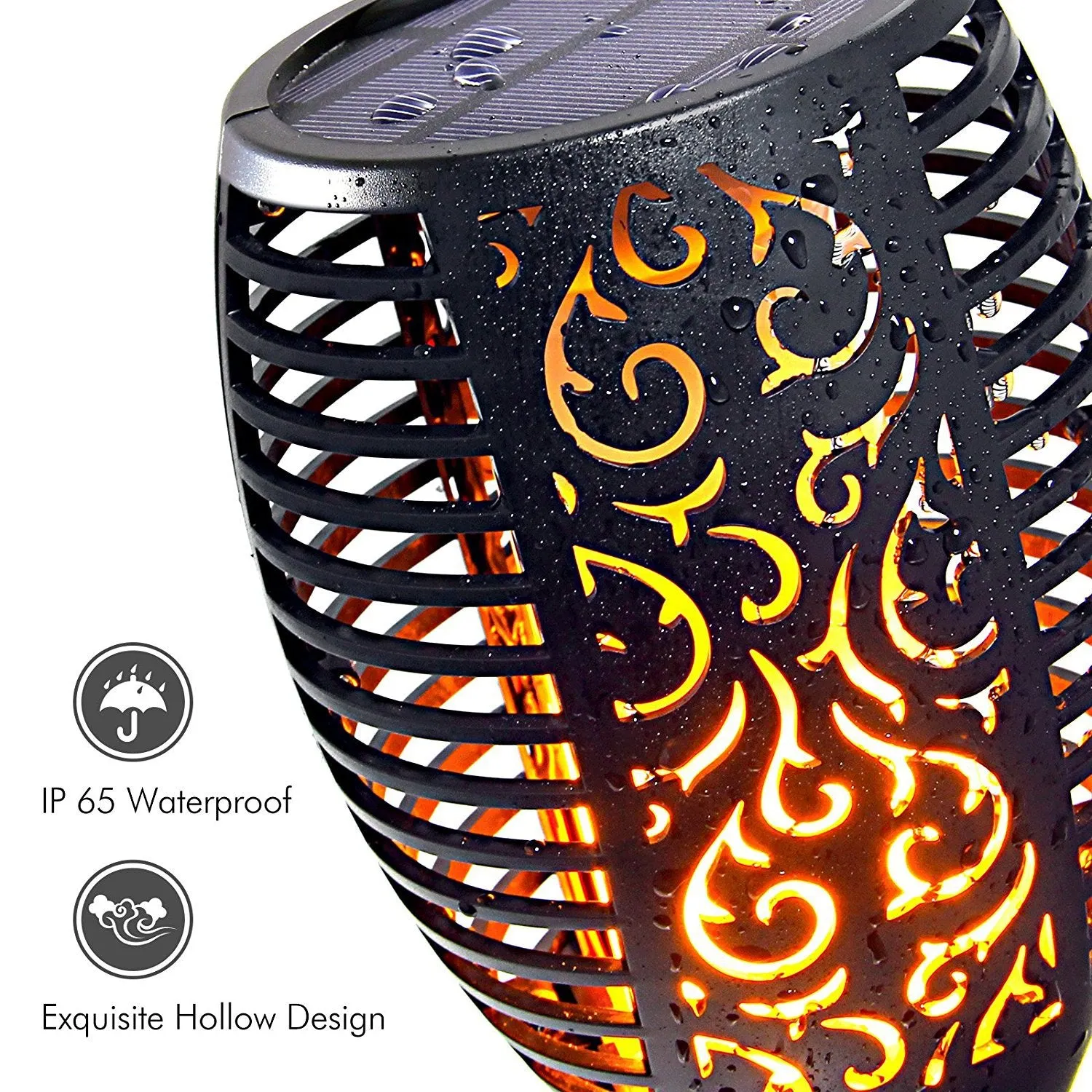 Gardi Hollow Solar LED Dancing Flame Standing Torch Light