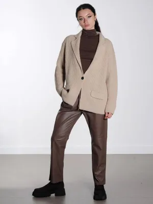 Gift Leather Joggers - Dark Brown