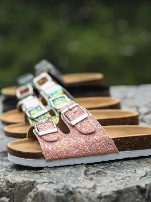 Girls Sparkle Sequined Sandals