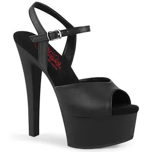 GLEAM-609  Black Faux Leather-Black Matte