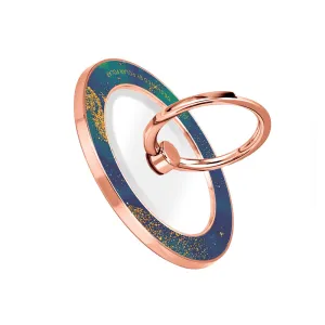 Green Night Quicksand - Rose Gold MagSafe Phone Grip and Ring Holder Stand