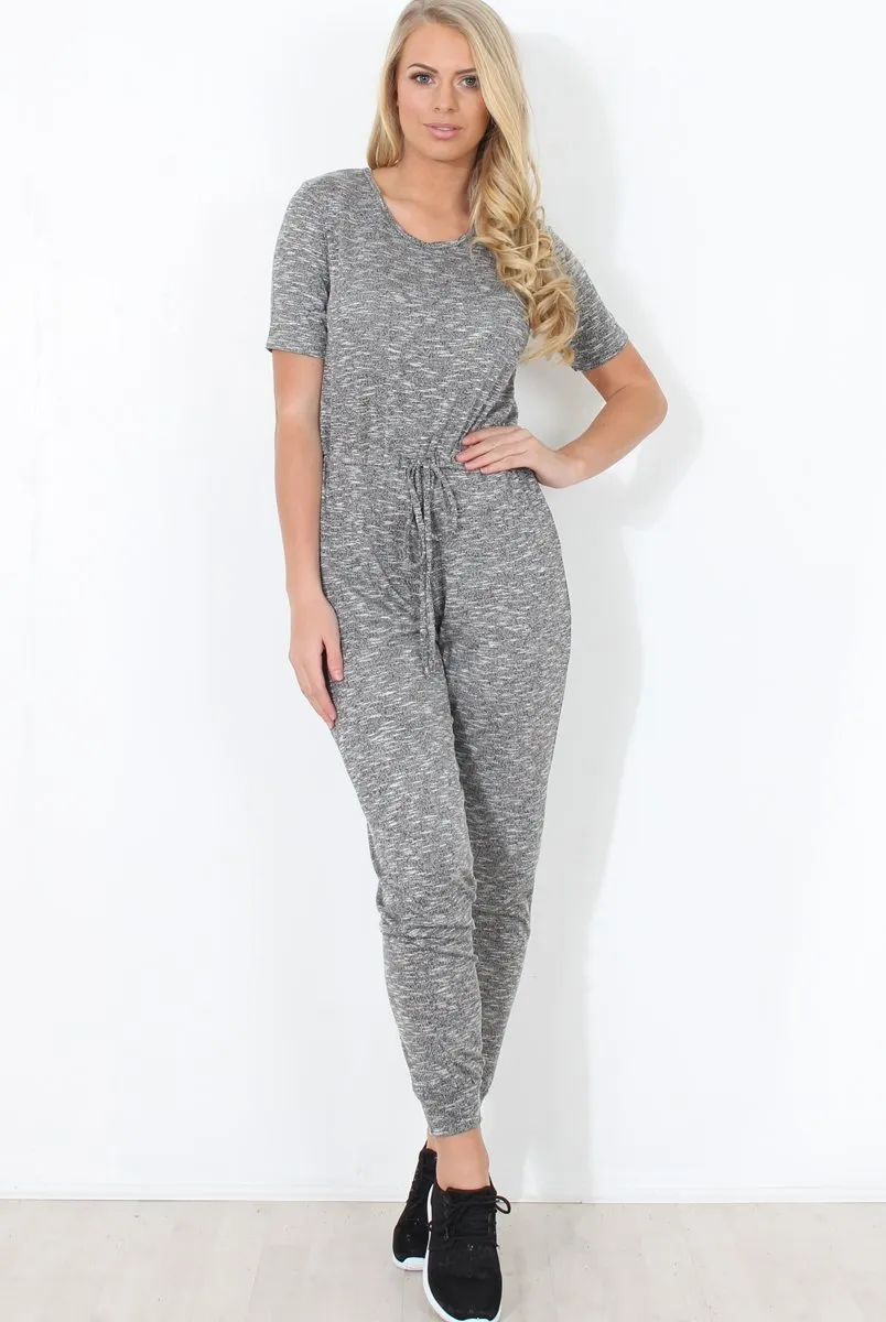 Grey Tie Waist Jumpsuit - Cheryl