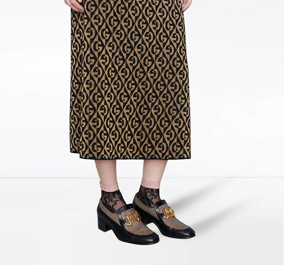 Gucci Floral Lace Ankle Socks in Black