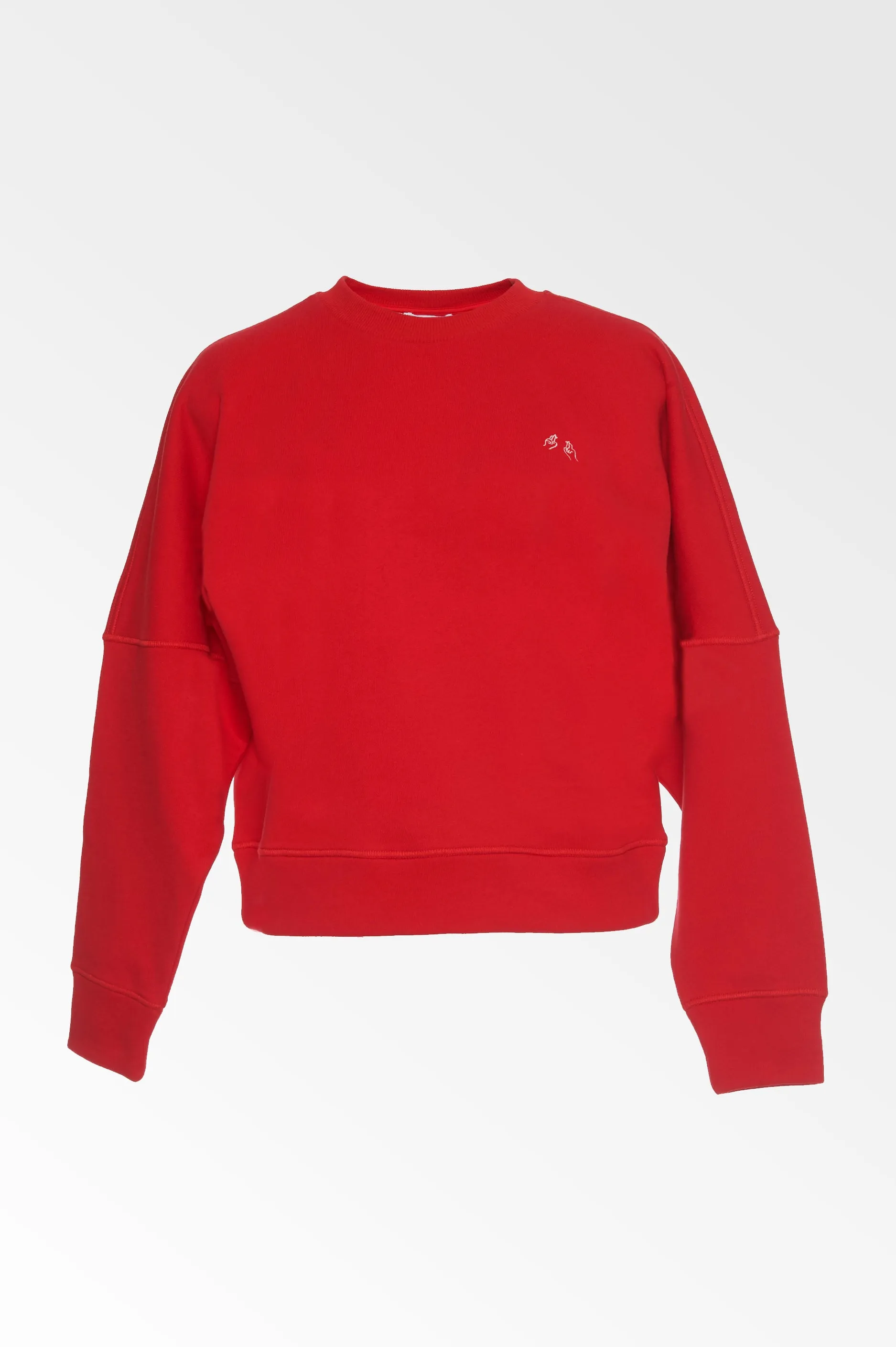Hand Embroidered red sweatshirt