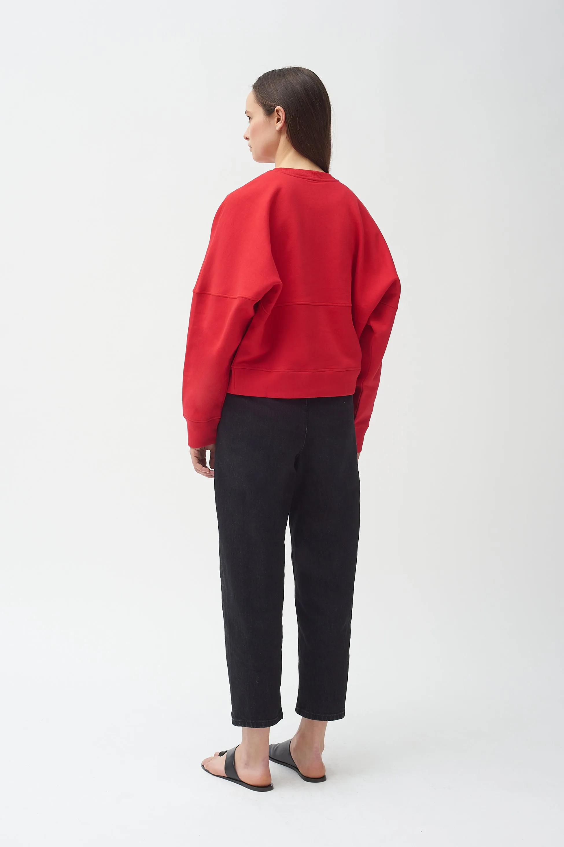 Hand Embroidered red sweatshirt