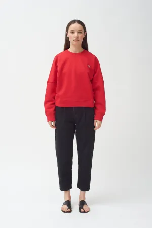 Hand Embroidered red sweatshirt