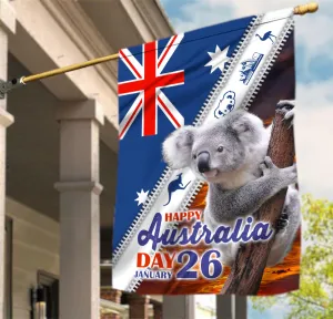 Happy Australia Day Koala 3D Flag 4
