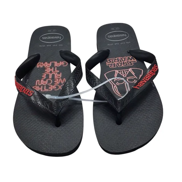 Havaianas Boy's Black Flip Flops Size 3 Youth