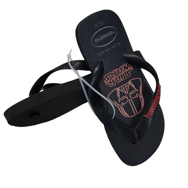 Havaianas Boy's Black Flip Flops Size 3 Youth