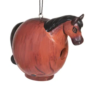 Horse Hand-Carved Garden Birdhouse