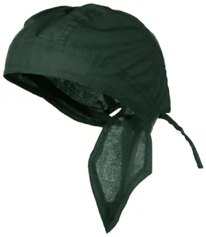 HUNTER GREEN Doo-Rag Skull Cap Solid Du-Bandana Motorcycle Helmet Liner Chemo Head-Scarf