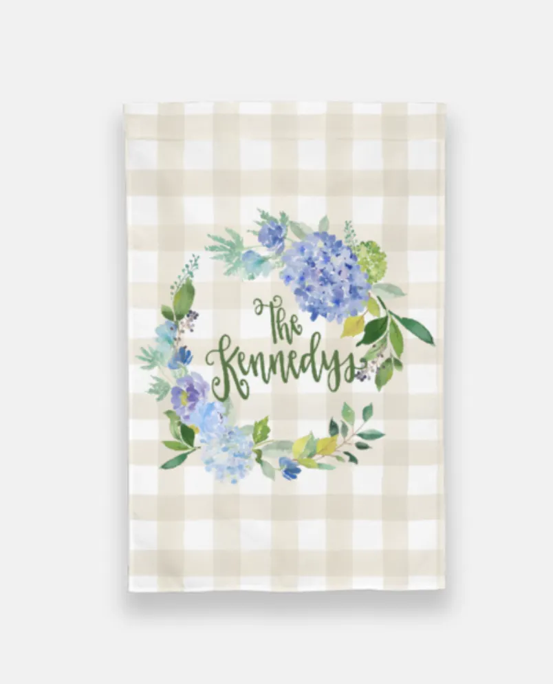 Hydrangea Personalized Garden Flag