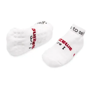 I am amazing® white toddler socks (1-2 yrs) with grips