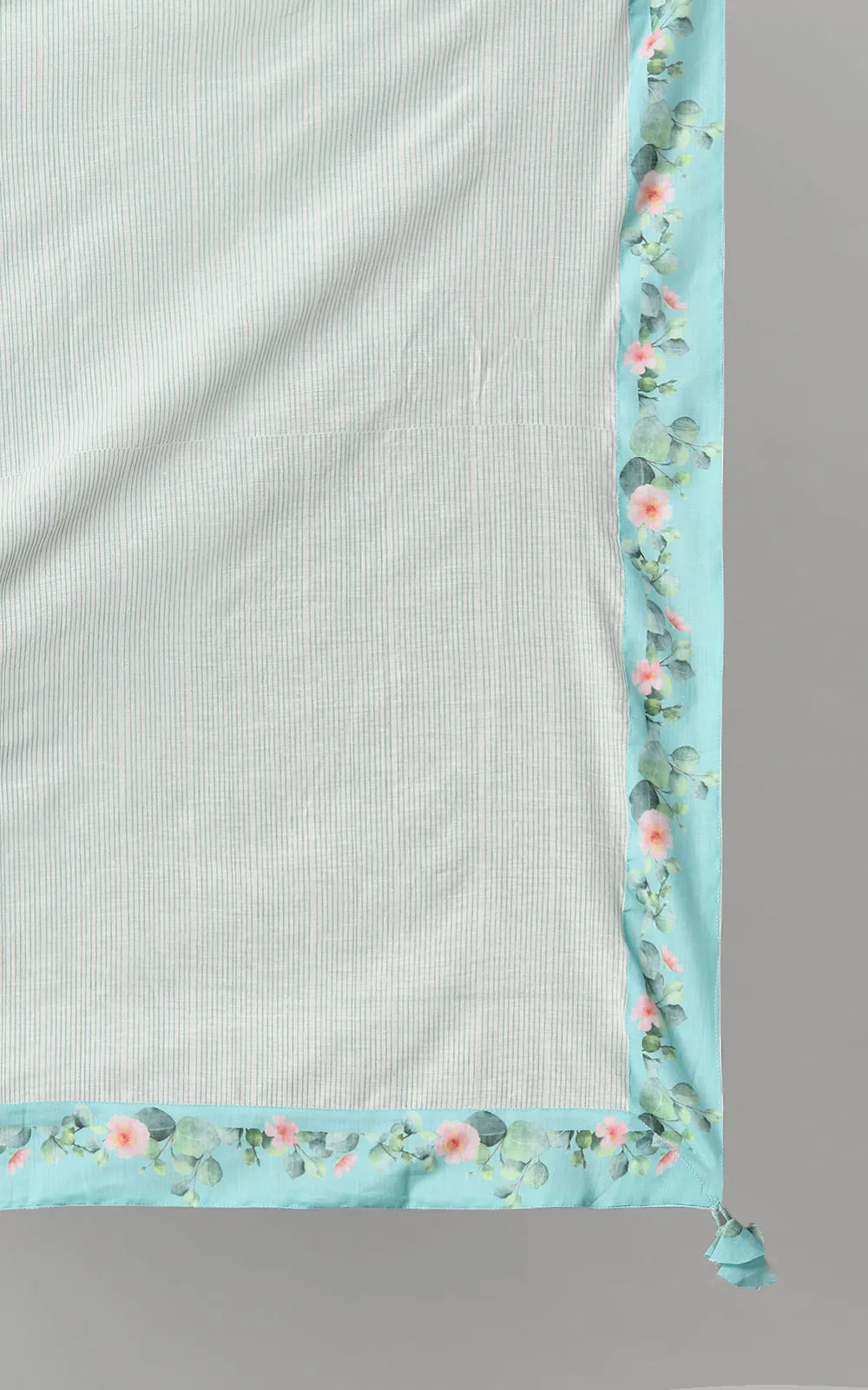 ICE BLUE COTTON PARALLET YOKE KURTA