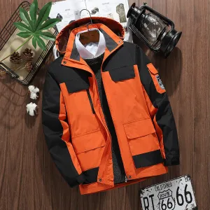 INSTOCK-Foreign trade  large size outdoor hooded jackets