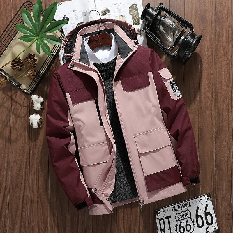 INSTOCK-Foreign trade  large size outdoor hooded jackets