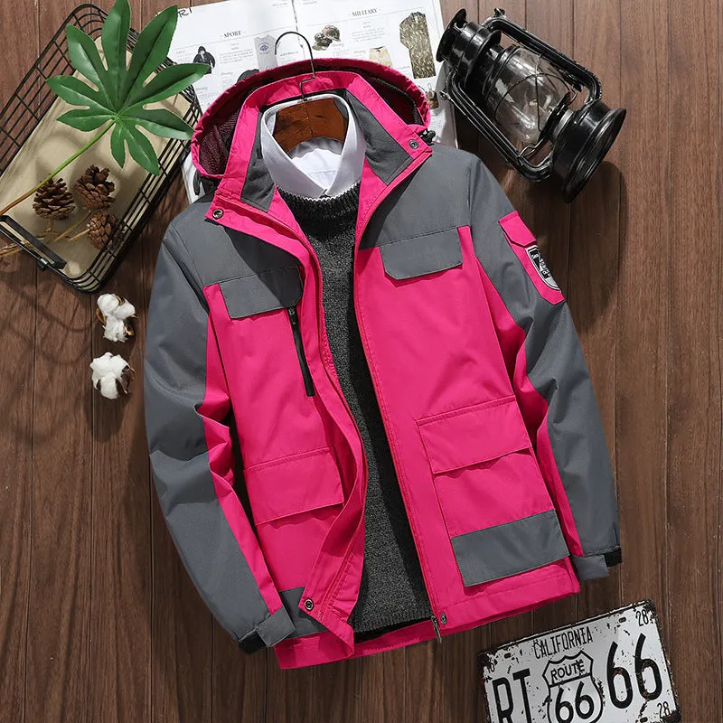 INSTOCK-Foreign trade  large size outdoor hooded jackets