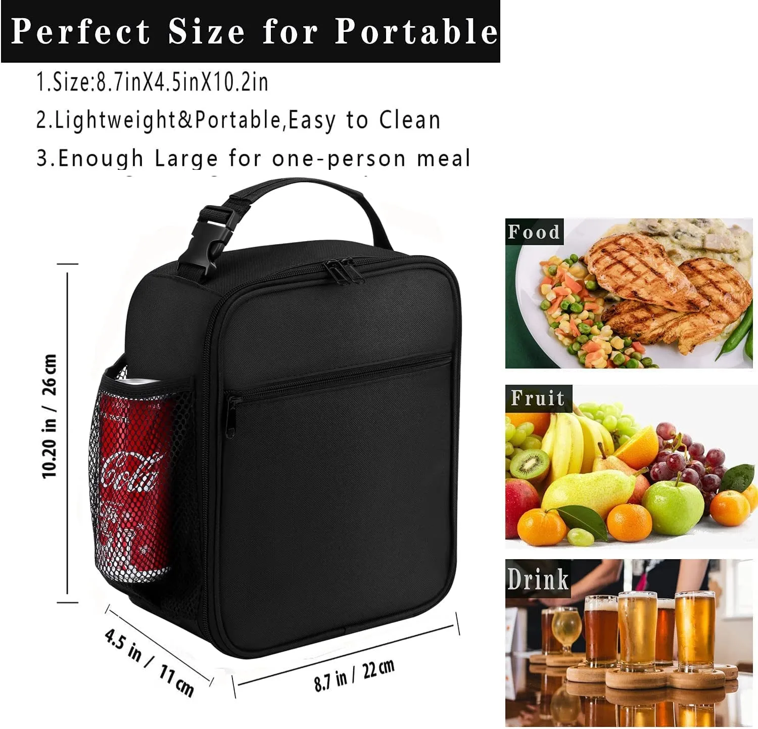 Insulated waterproof Lunch Bag for Work Travel Outdoor