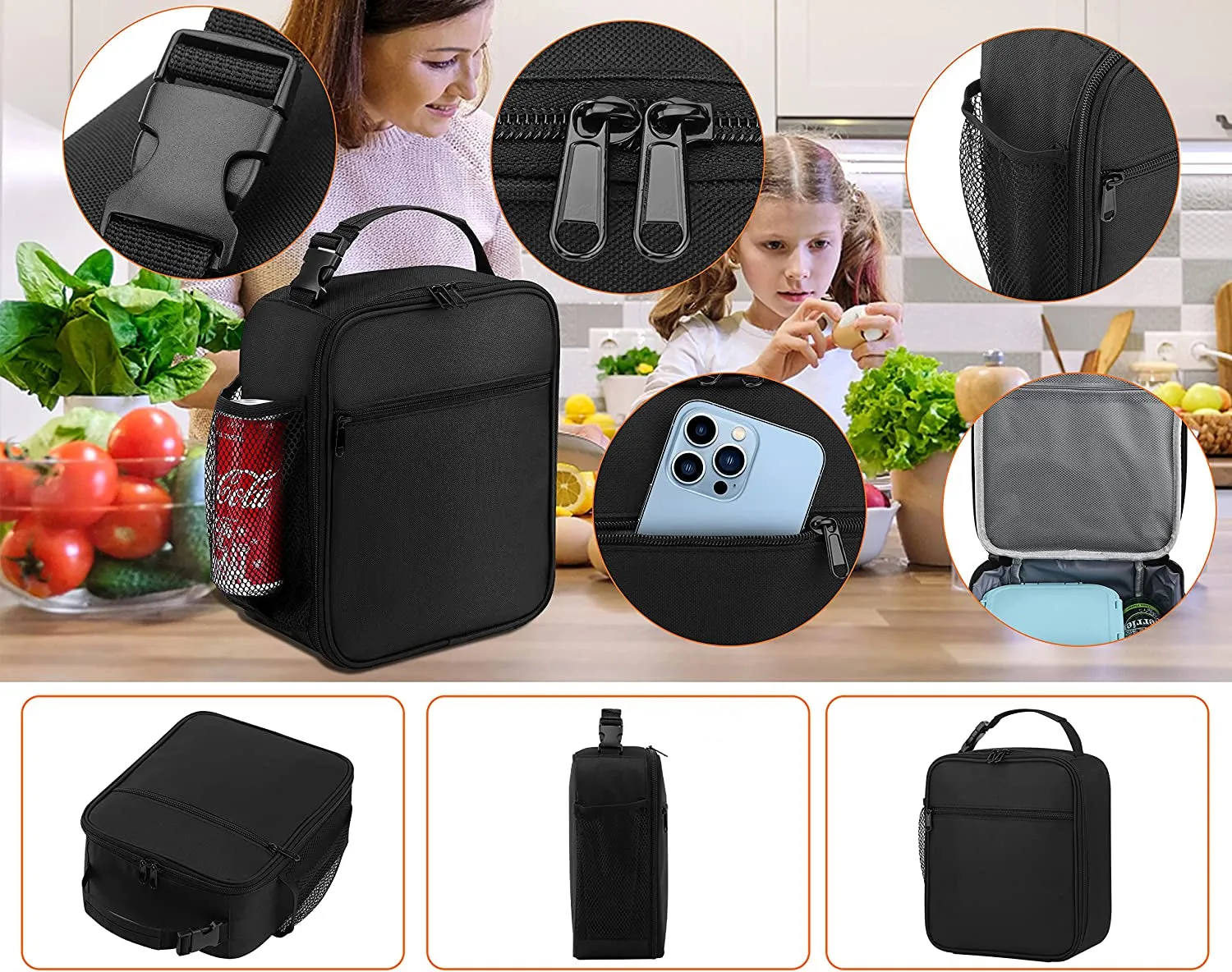 Insulated waterproof Lunch Bag for Work Travel Outdoor