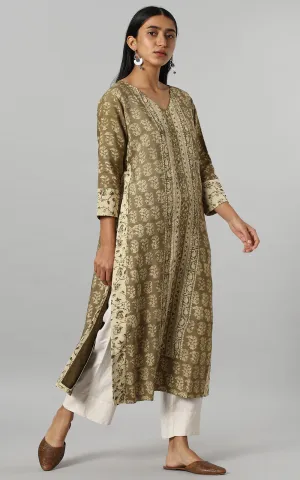 JADE STRAIGHT KURTA IN SILK