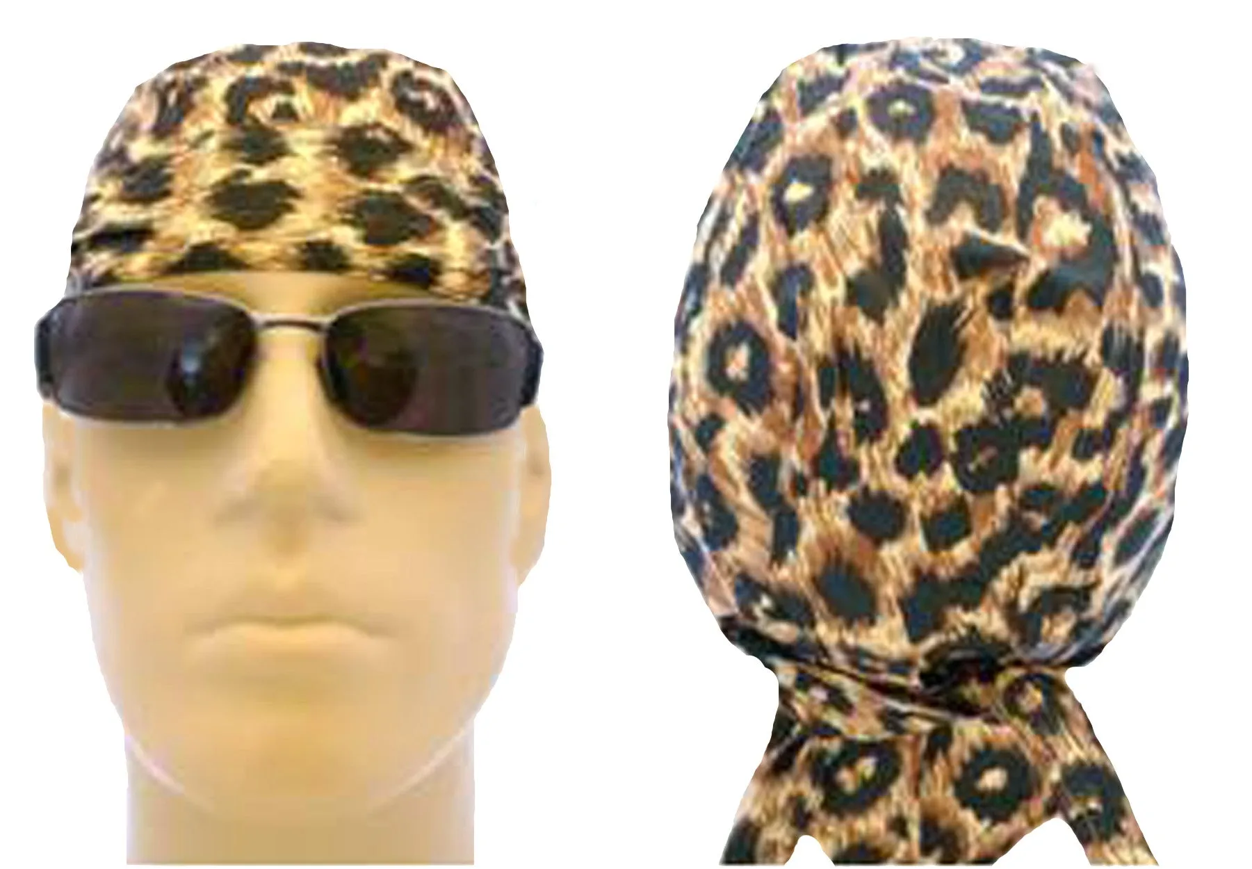 Jaguar Cheetah Animal Print Spotted Headwrap Doo Rag Durag Skull Cap Cotton Sporty Motorcycle Hat