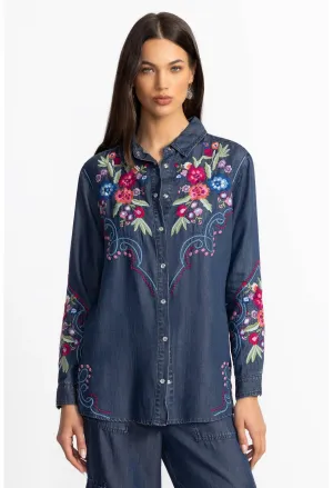 Johnny Was Demin Blue Oversized Tunic