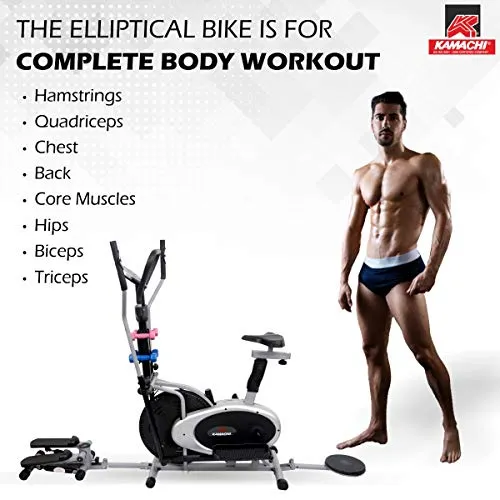 Kamachi OB-330 Elliptical Orbitrack Bike (4 in 1) with Stepper, Twister & Dumbbells; Exercise Cycle; Cross Trainer