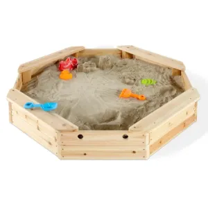 Kids Octaganol Eco FSC Wooden Sandpit with Waterproof Cover | 1.16m diameter | 12m 