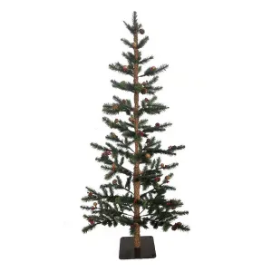 Kurt S. Adler 4-Foot Pine Tree with Pinecones and Berries