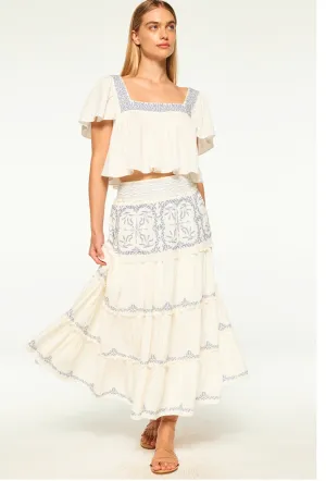 Lahar Skirt Ivory Embroidered