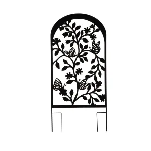 Laser Cut Trellis-Black Butterflies,47m3646