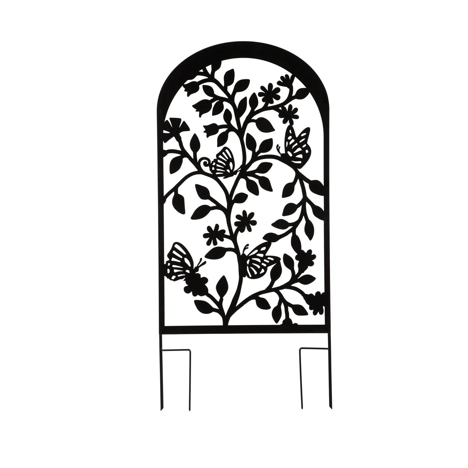 Laser Cut Trellis-Black Butterflies,47m3646