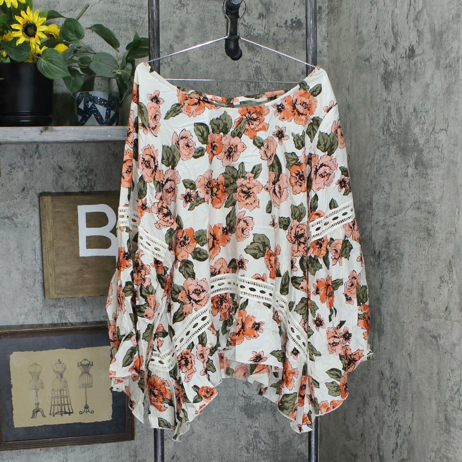 Laurie Felt Plus Size Strappy Cutout Back Crochet Detail Blouse